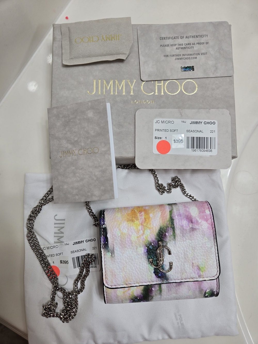 Jimmy Choo Floral Micro Crossbody Bag - White/Pastel